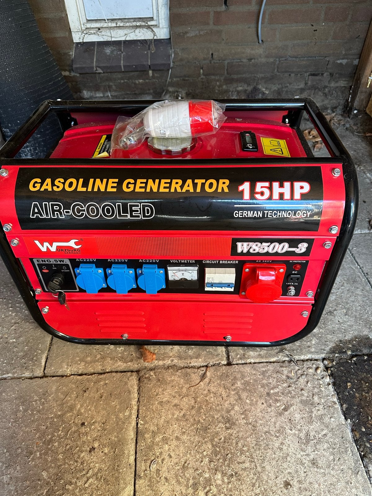 Benzine Generator 15HP Luchtgekoeld W8500-S, Ophalen, Nieuw