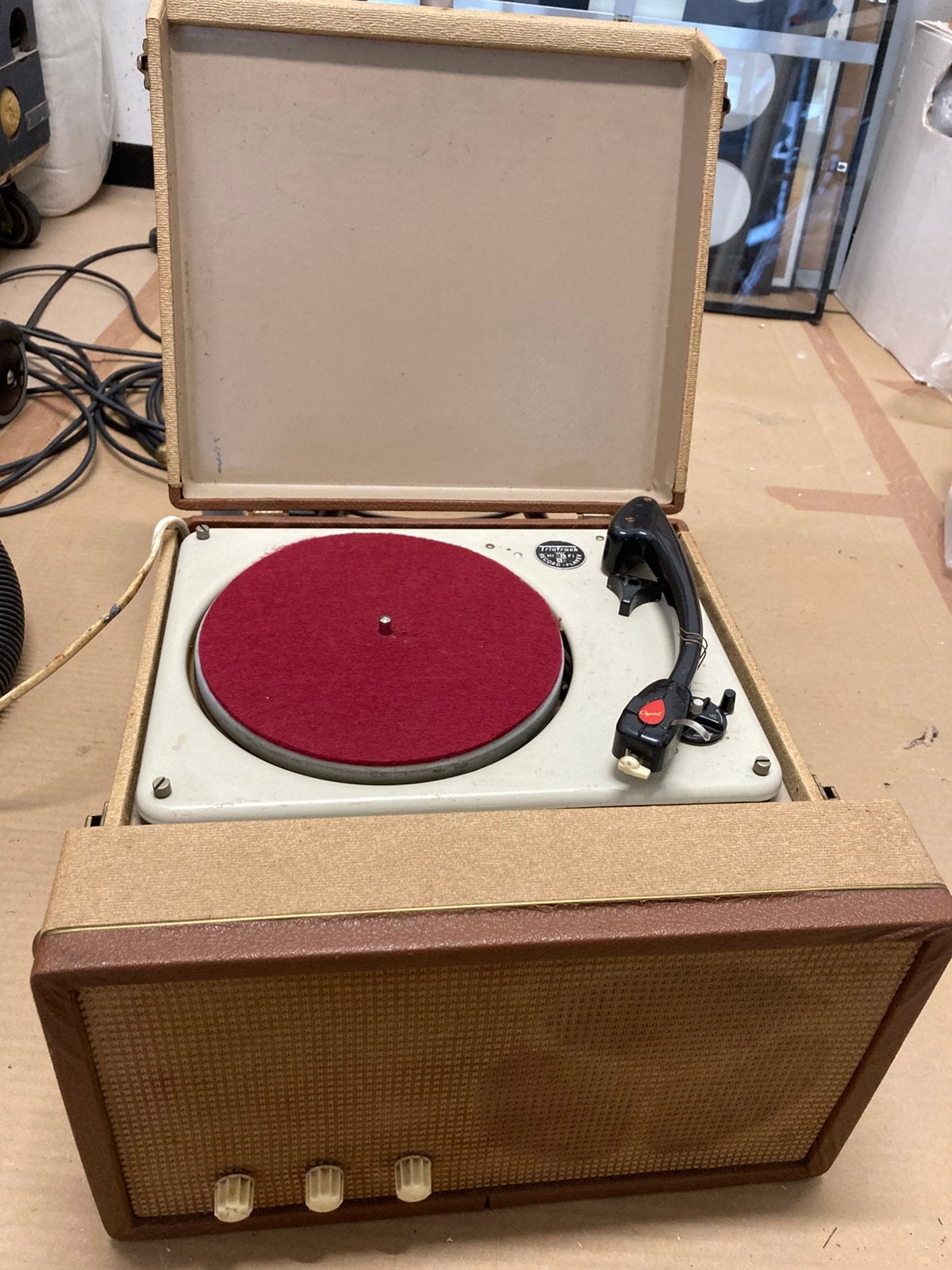 Triotrack koffergrammofoon1967t.e.a.b buizentechniek sixties, Ophalen of Verzenden
