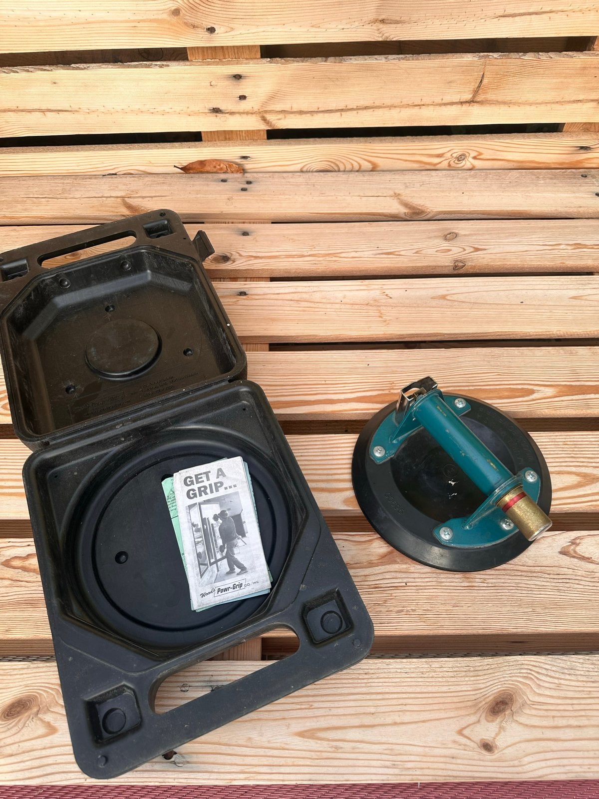 Set van 2 stuks! Woods Powr-Grip vacuümzuignap met koffer, Ophalen, Gebruikt, Overige typen, Overige merken
