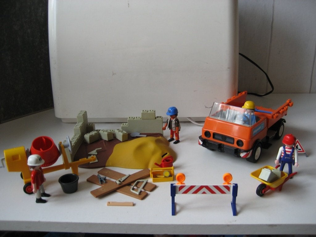 playmobil bouwplaats met bouwvakkers cementmolen vrachtwagen, Ophalen of Verzenden, Zo goed als nieuw