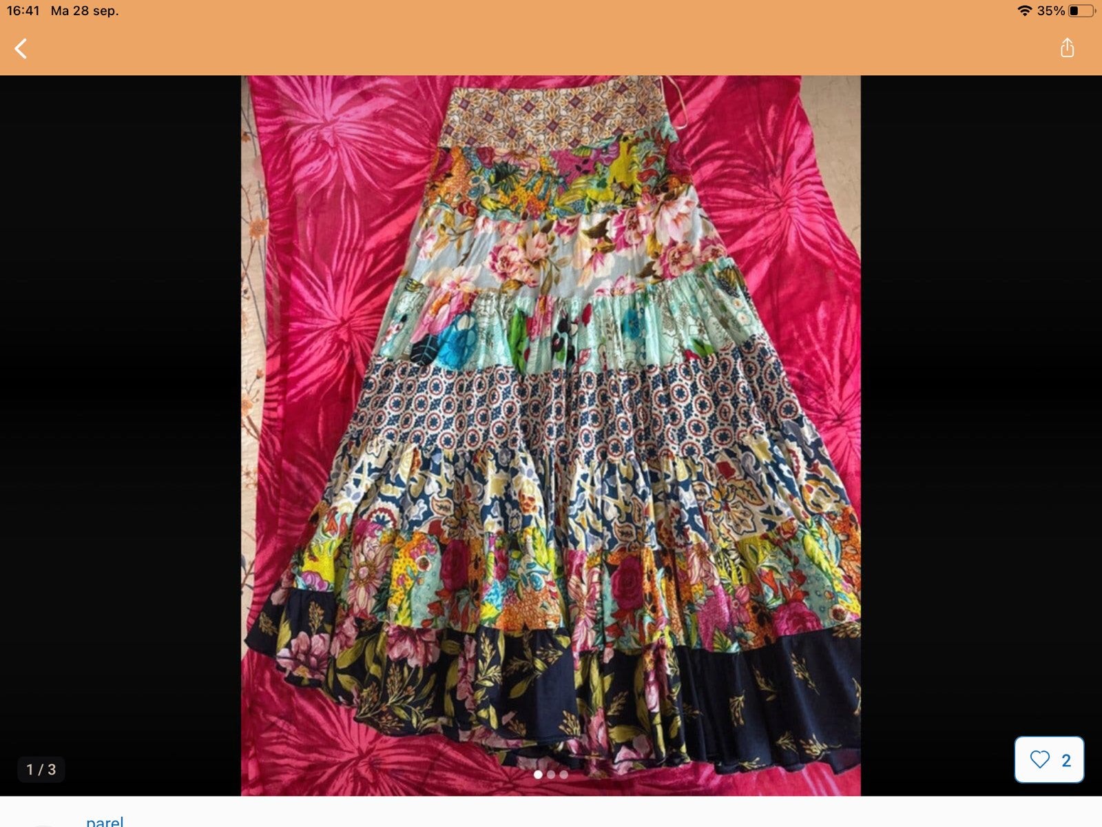 Peace + Owls maxi rok maat S/36 kleurrijk, Maat 38/40 (M), Meerkleurig, Ophalen of Verzenden, Zo goed als nieuw