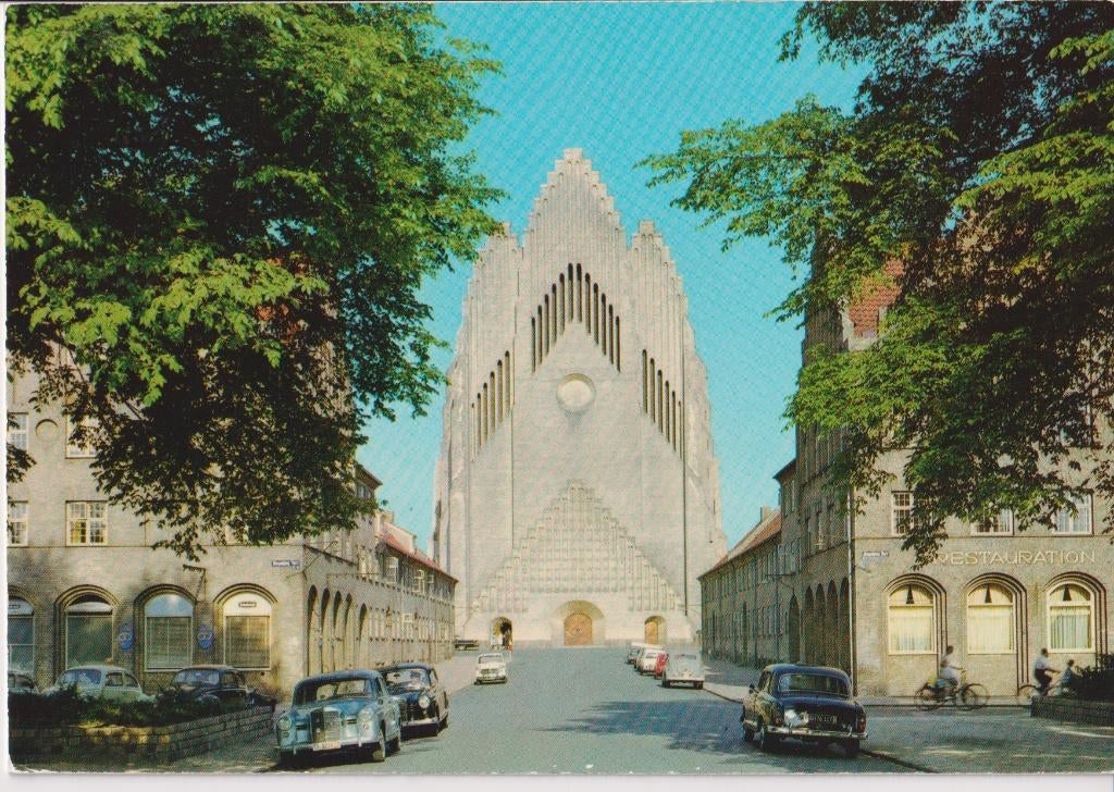 Denemarken, Kopenhagen met auto's , Mercedes Ponton, Ophalen of Verzenden, 1960 tot 1980, Ongelopen, Overig Europa