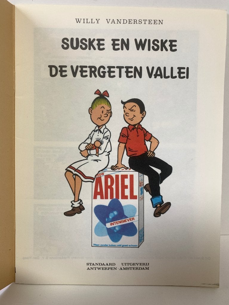 Strip Suske en Wiske De Vergeten Vallei reclameuitgave Ariel, Eén stripboek, Ophalen of Verzenden, Gelezen