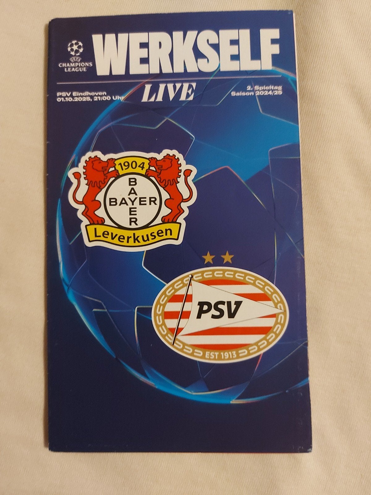 Programmaboekje Bayer Leverkusen - PSV 1-10-2025, Verzamelen, Verzenden, Zo goed als nieuw, PSV
