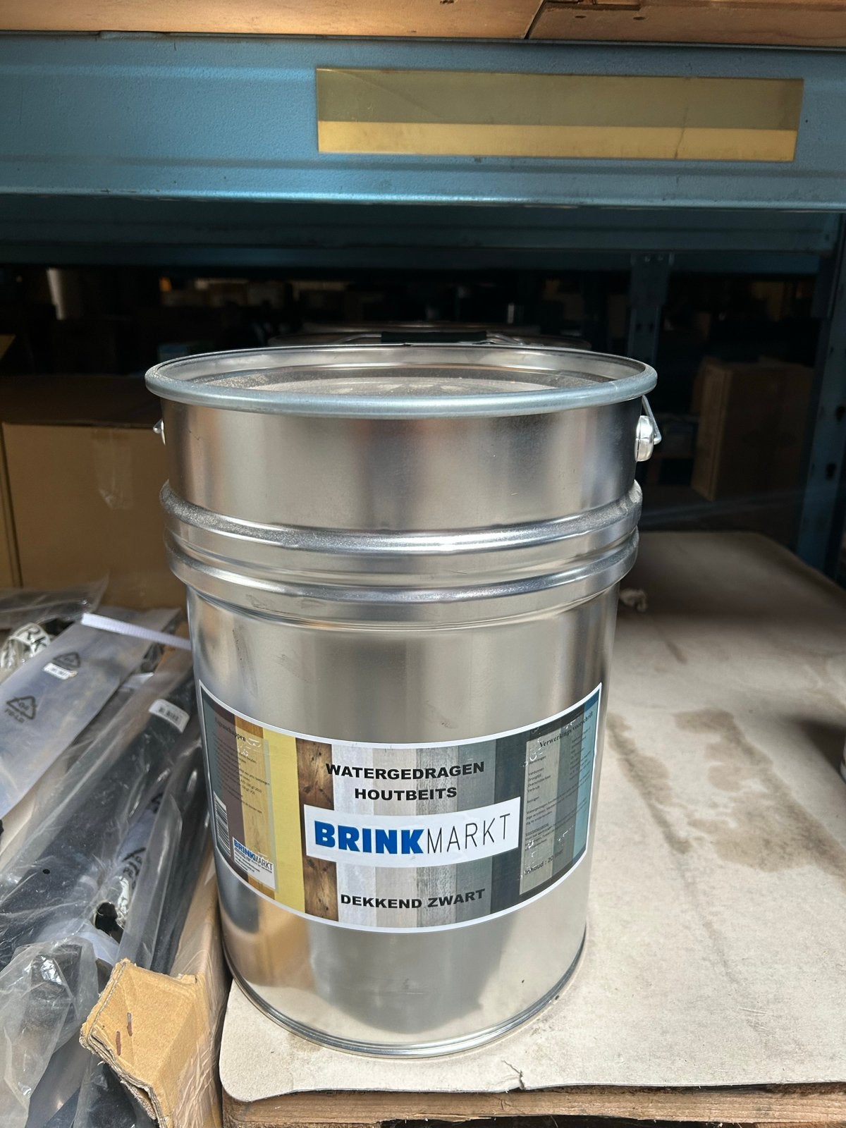 BM Houtbeits Dekkend Zwart Waterbasis 20L - Schutting/Schuur, Ophalen, Zwart, Nieuw, Beits