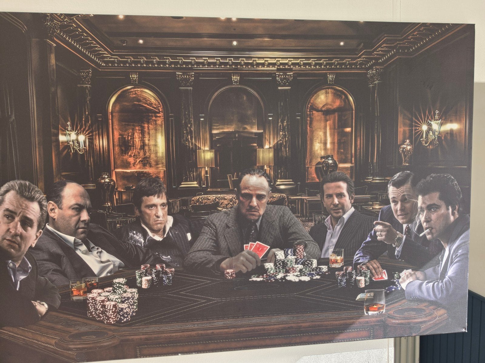 The Sopranos & The Godfather Canvas Schilderij, Huis en Inrichting, 50 – 75, Ophalen of Verzenden, Zo goed als nieuw, Schilderij