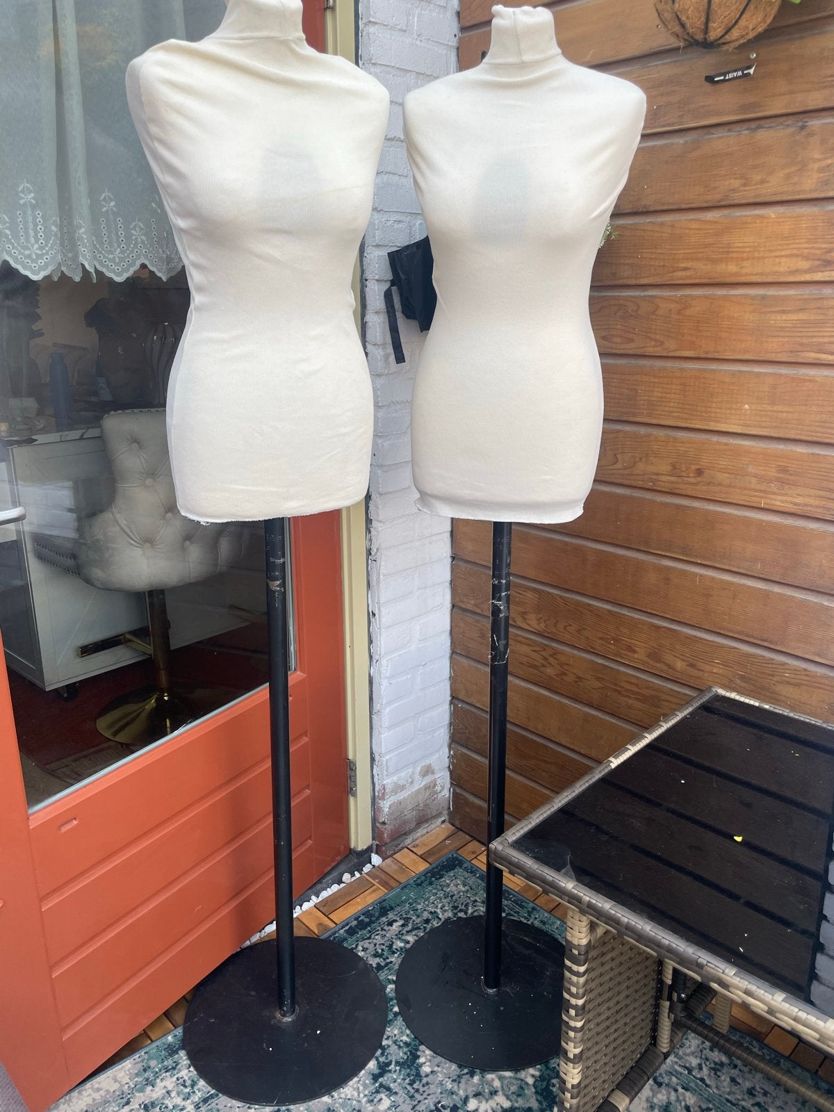 2x Etalagepop / Buste - Crèmekleurig, Ophalen