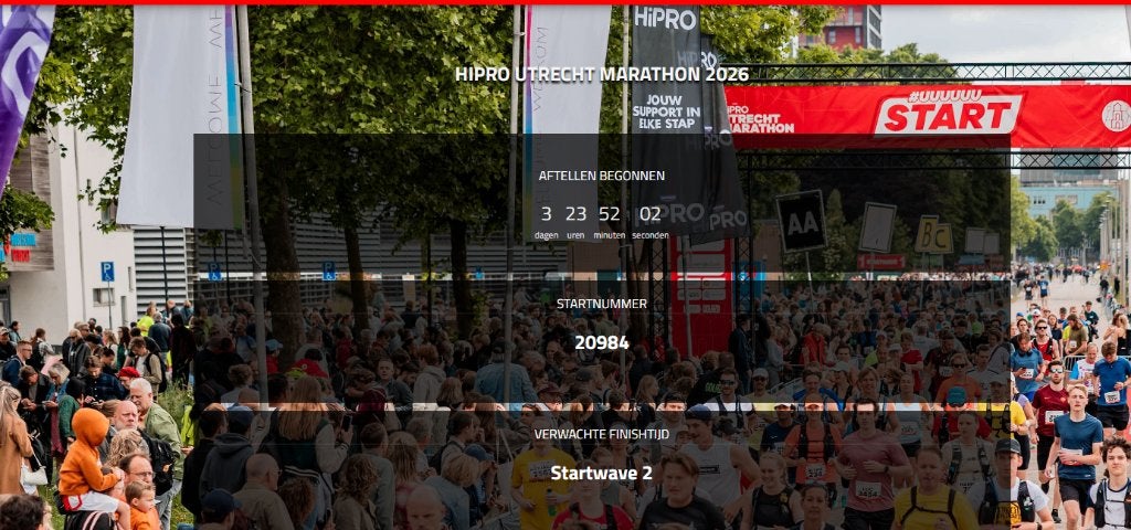 Startbewijs halve marathon Utrecht, Eén persoon
