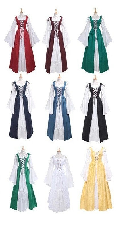 Middeleeuwse veter jurk (steampunk victoriaanse renaissance), Verzenden, Nieuw, Pak of Jurk