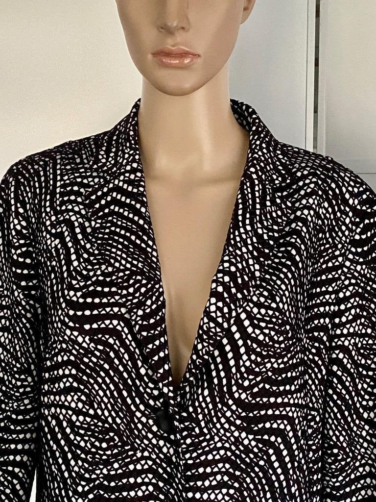 J534 Sommermann mt. 42=L jasje blazer colbert vest zwart/wit, Kleding | Dames, Sommermann, Zwart, Maat 42/44 (L), Ophalen of Verzenden