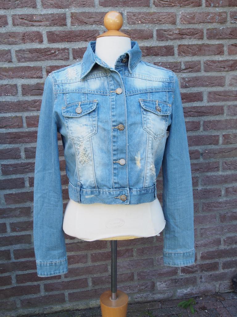 Sportief Spijkerjasje Maat L, Ophalen of Verzenden, Zo goed als nieuw, Maat 38/40 (M), Blauw