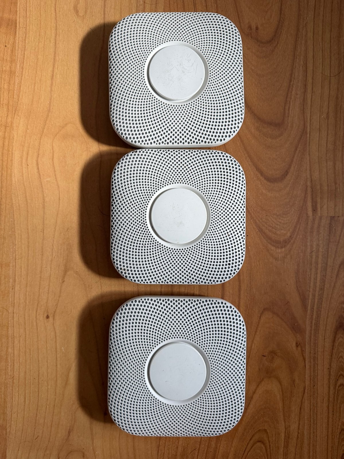 Google Nest Protect Rook- en Koolmonoxidemelders (3 stuks), Gebruikt, Detector, Sensor of Melder, Ophalen of Verzenden, Rook