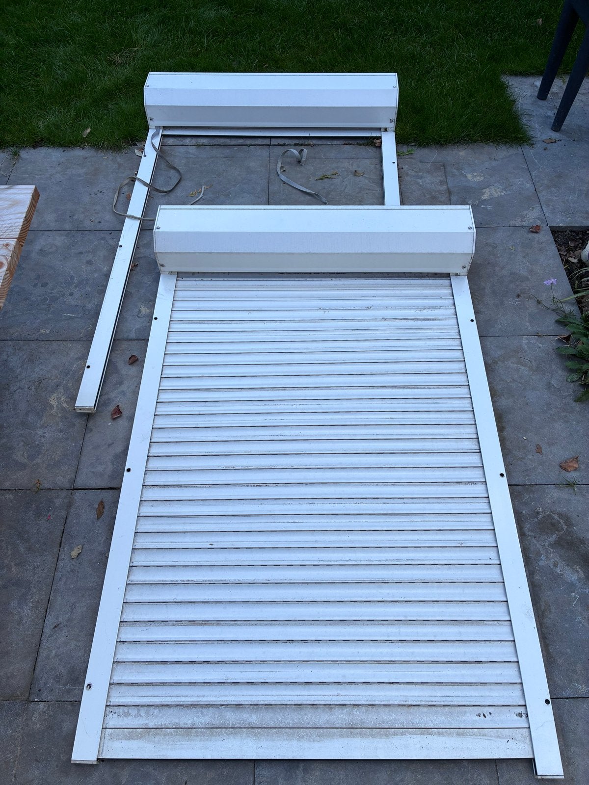 2 rolluiken - Wit, Ophalen, Gebruikt, 100 tot 150 cm, Wit