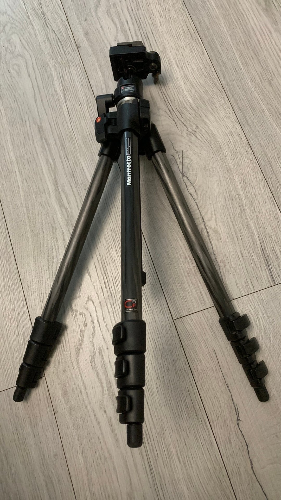 Manfrotto camera statief met een manfrotto484, Ophalen of Verzenden, Zo goed als nieuw, Balhoofd