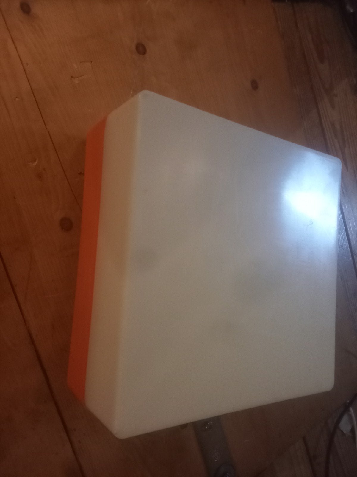 Vintage oranje en witte wandlamp, Ophalen of Verzenden