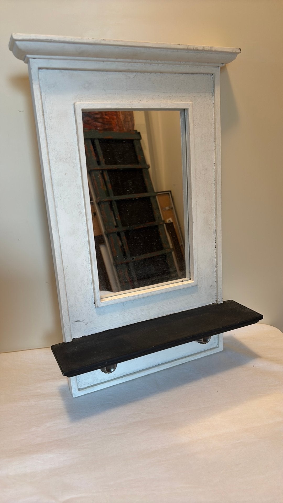 Spiegel met plankje en 2 haken, Huis en Inrichting, Woonaccessoires | Spiegels, Minder dan 50 cm, Ophalen of Verzenden, Zo goed als nieuw