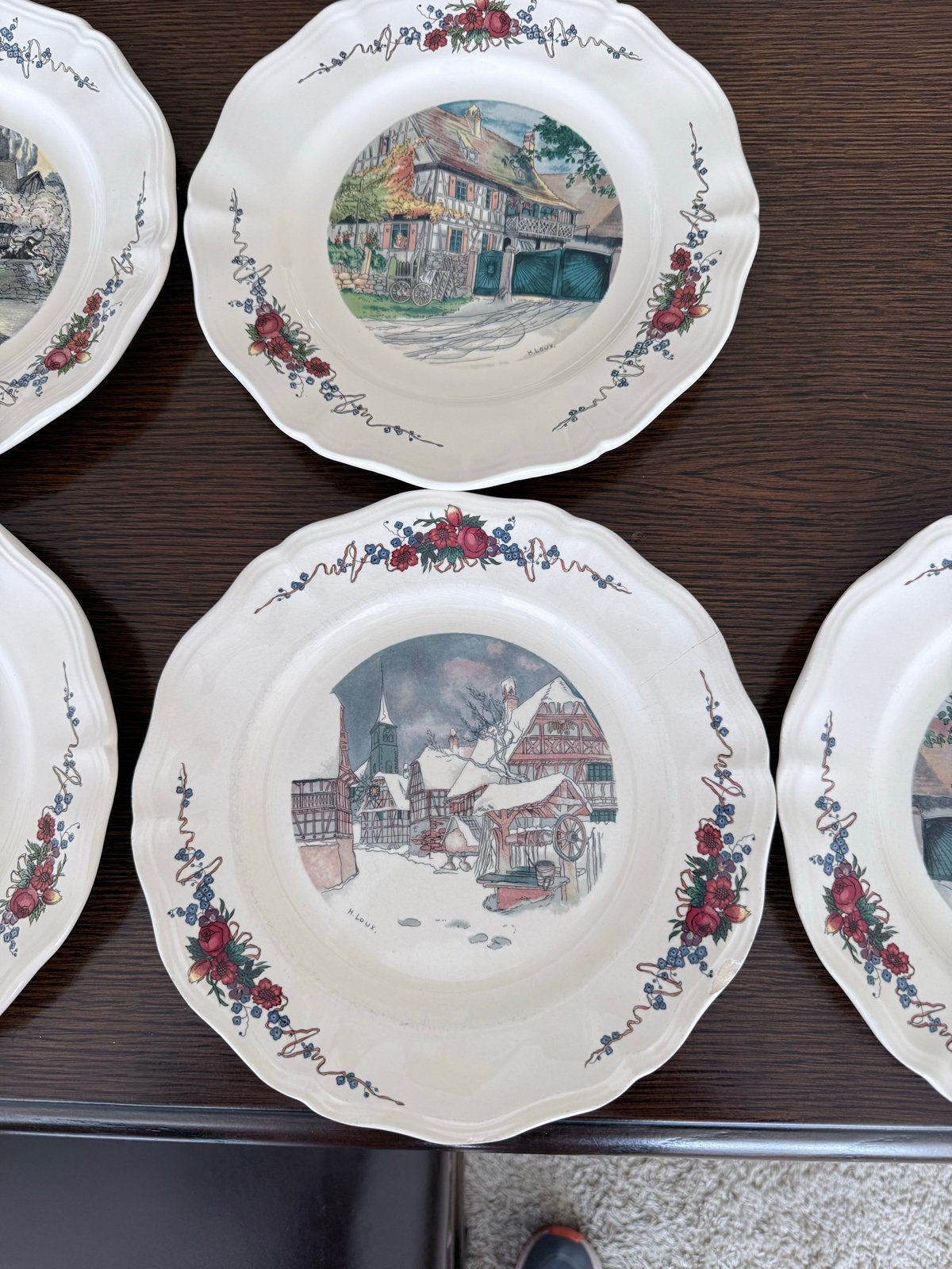 16-delig Obernai servies: 8 diner- en 8 diepe soepborden, Huis en Inrichting, Keuken | Servies, Ophalen, Gebruikt, Keramiek, Bord(en)