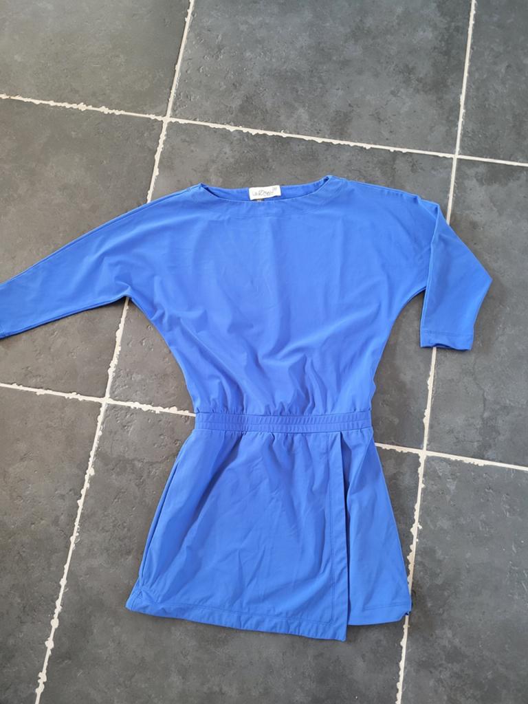 Ladress jurkje blauw 128, Ladress, Zo goed als nieuw, Jurk of Rok, Verzenden