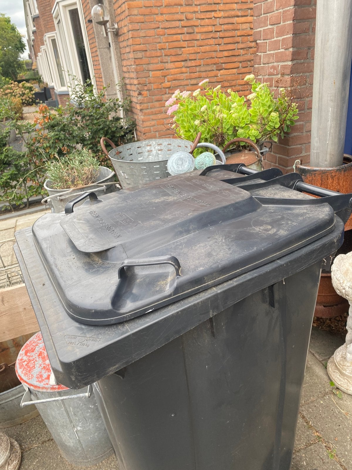 Kunststof rolcontainer grijs AFVALCONTAINER, Ophalen, Kunststof, Gebruikt, 40 liter of meer