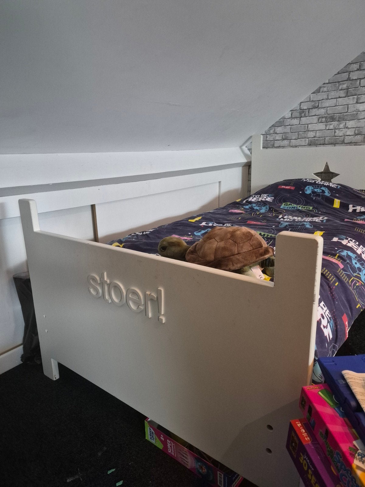 Lief Stoer bed wit, Gebruikt, 90 cm, Eenpersoons, Wit