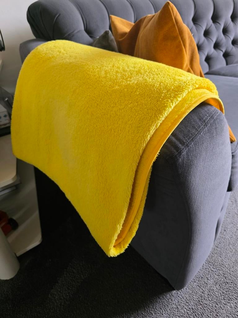 Optidee knuffeldeken geel, Ophalen of Verzenden, Nieuw, Rond, Minder dan 50 cm
