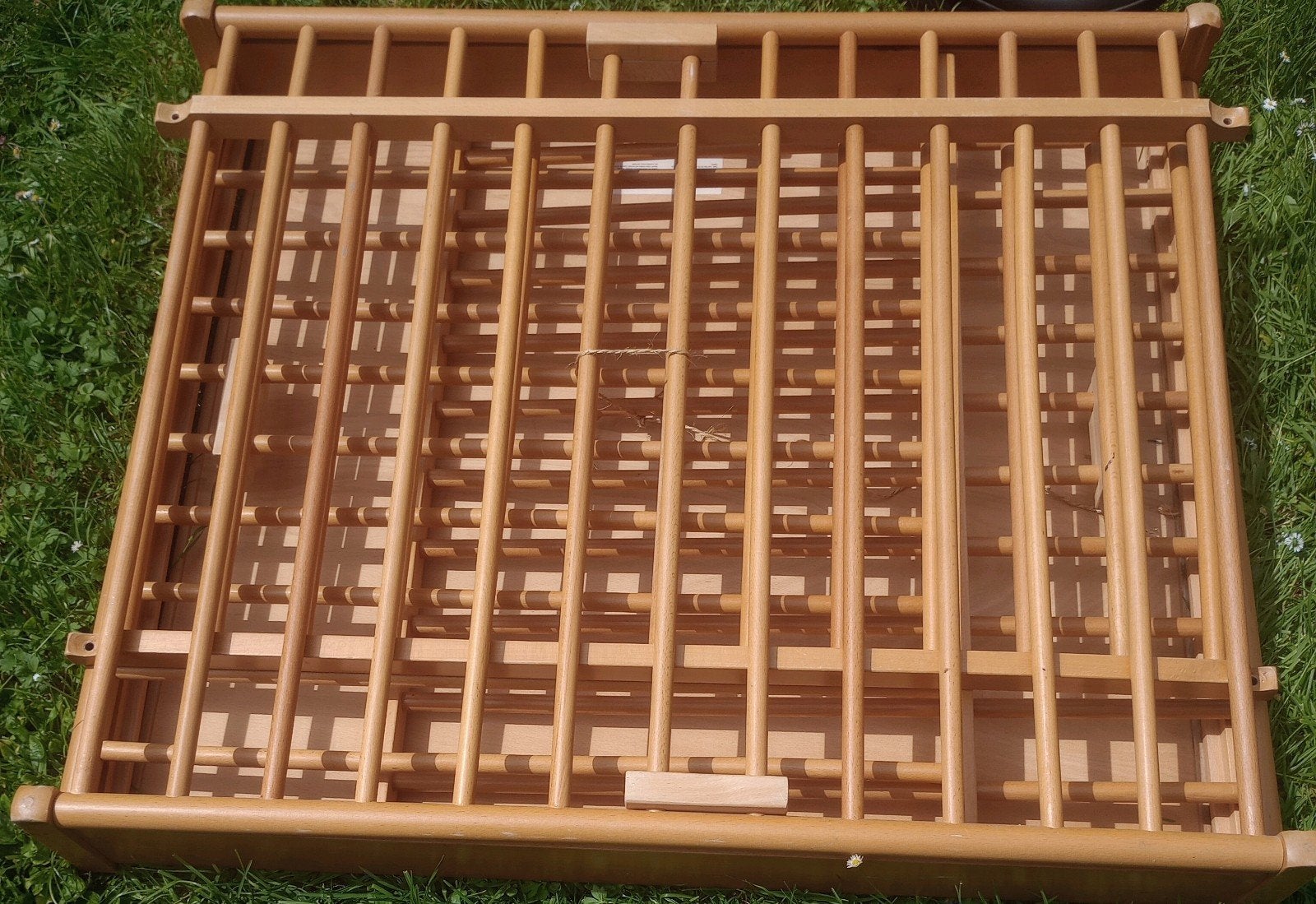 Box, beuken, plat inklapbaar, met gratis boxkleed,, Kinderen en Baby's, Ophalen, Gebruikt, Rechthoekig, In hoogte verstelbaar