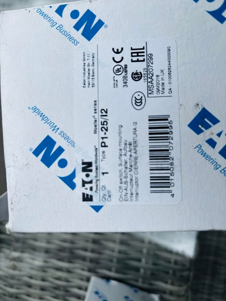Nieuw Eaton Schakelmateriaal - P1-25/I2 en CI-PKZ0-GM, Ophalen, Nieuw