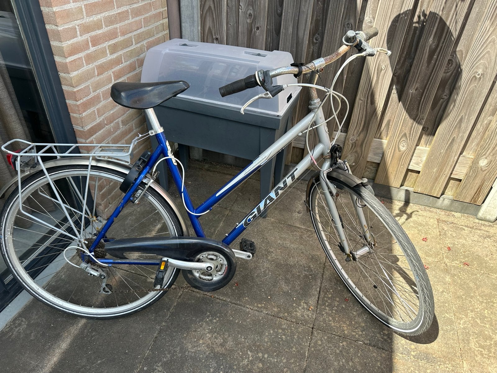 Giant damesfiets - Gebruikt, Fietsen en Brommers, Fietsen | Dames | Damesfietsen, Ophalen, Gebruikt, Velgrem, Versnellingen