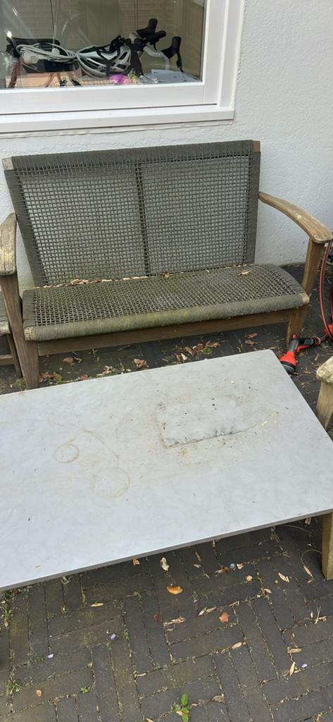 Tuinset gratis, Tuin en Terras, Ophalen, Zo goed als nieuw, Kunststof