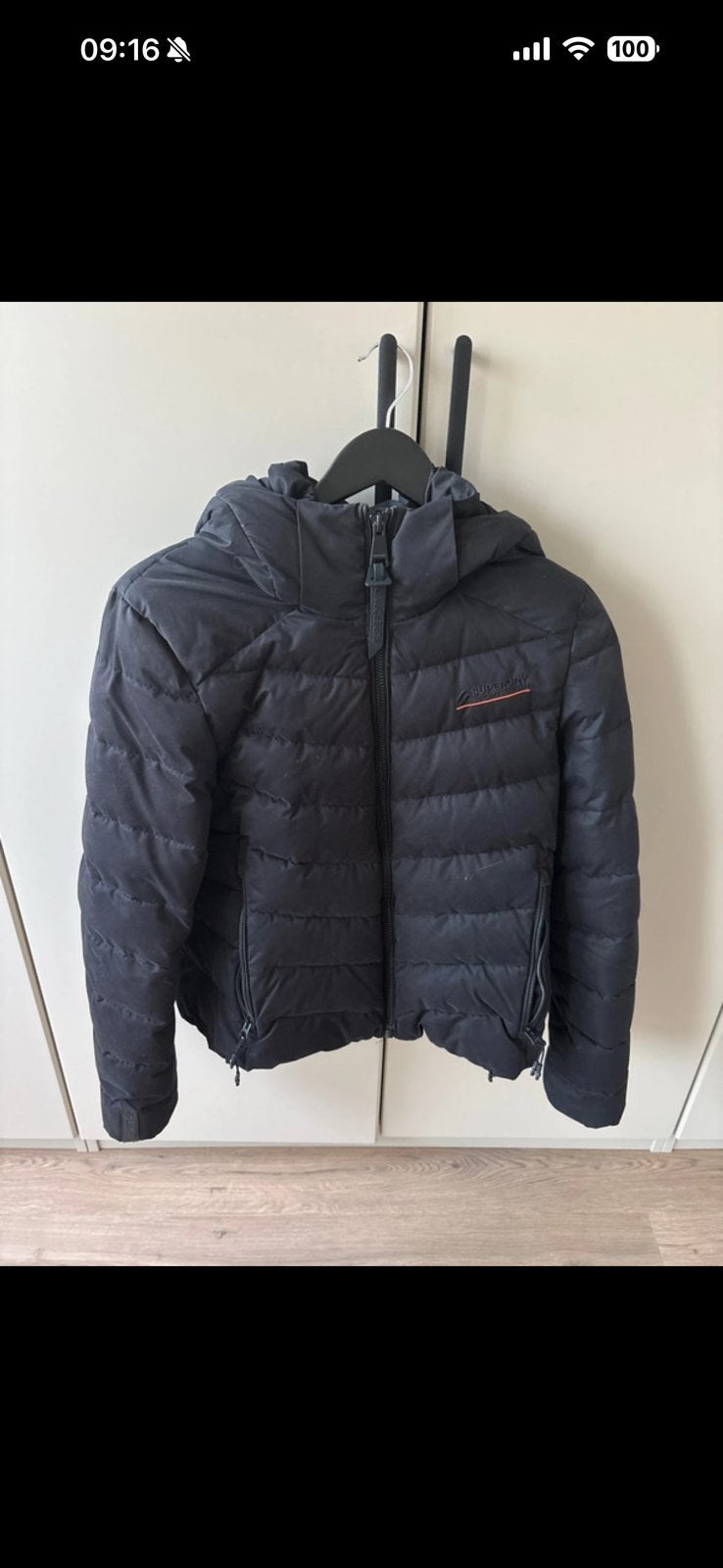 Winterjas superdry, Kleding | Heren, Jassen | Winter, Ophalen, Zo goed als nieuw, Maat 46 (S) of kleiner, Zwart