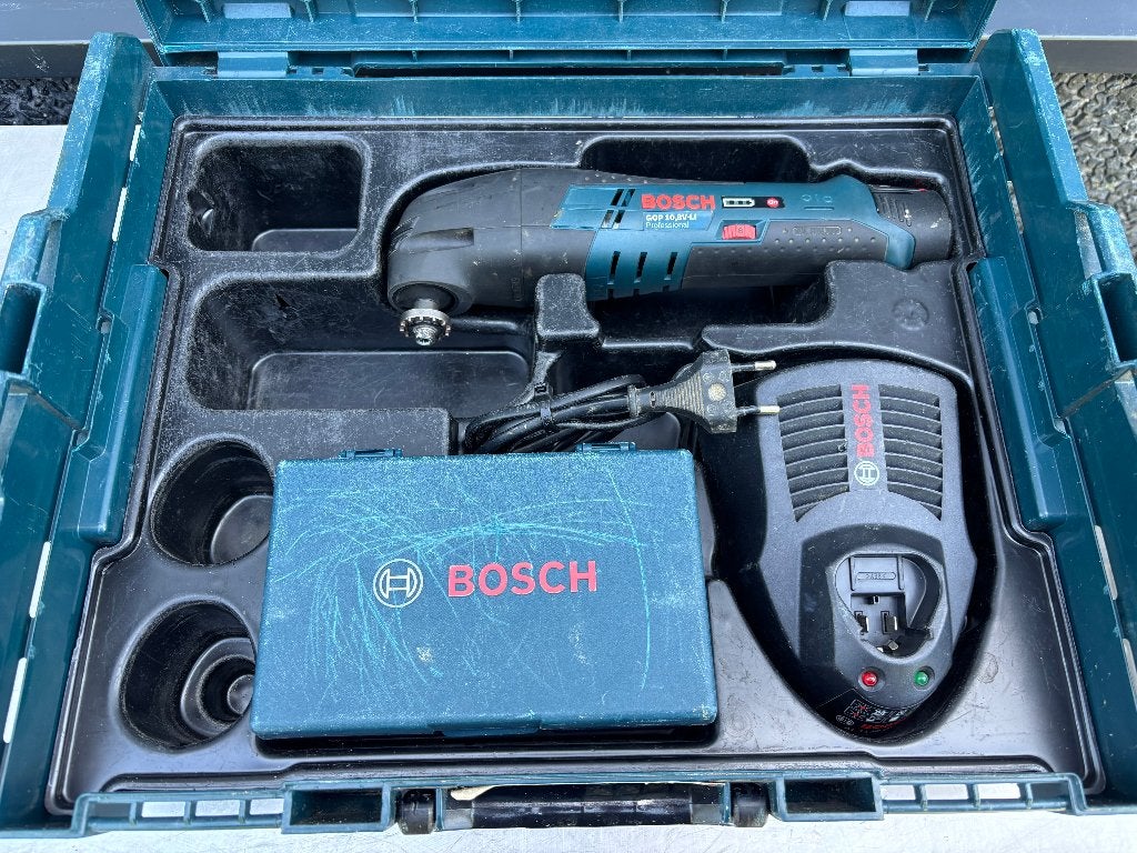 Bosch Blauw GOP 10.8V-LI Accu-multitool set 1 X, Doe-het-zelf en Verbouw, Gereedschap | Schuurmachines, Bosch, Gebruikt, Robert Bosch B.V. Achtseweg Zuid 173 5651 GW Eindhoven Nederland