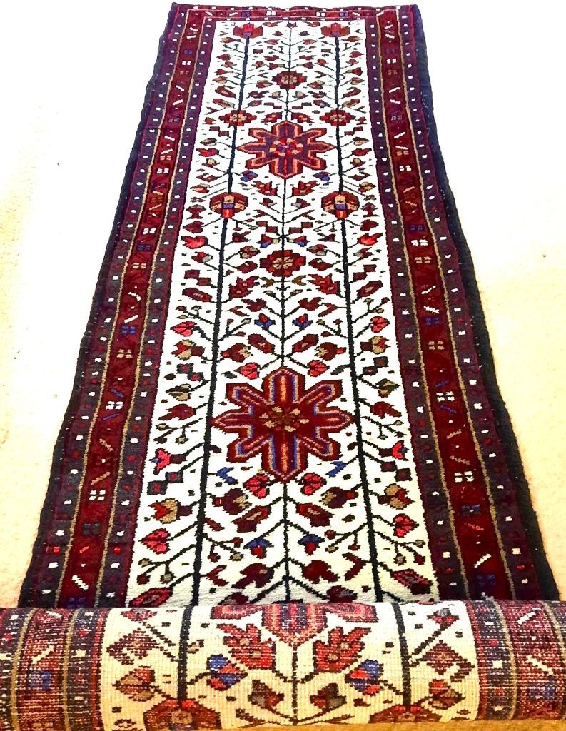 Perzische Loper tapijt- 240 x 65 cm-Handgeknoopt Uit Iran, Crème, 200 cm of meer, Zo goed als nieuw, Rechthoekig