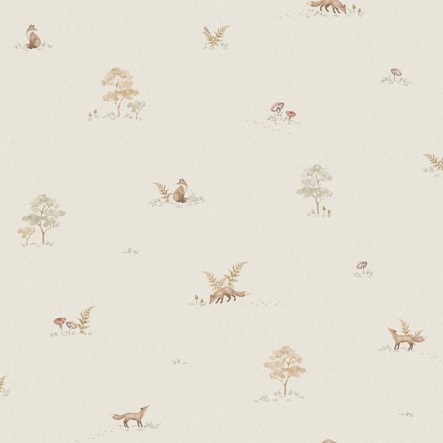 1rol | Boråstapeter Newbie Little Fox Behang - 10,05x0,53m, Natuurlijk, Meerkleurig, Ophalen of Verzenden, Dieren