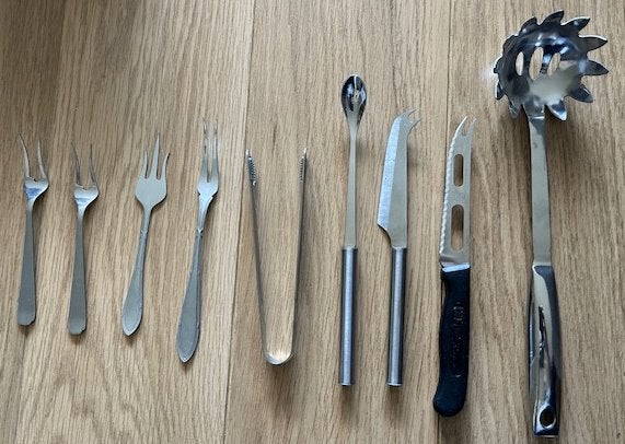 Diverse bestek, Huis en Inrichting, Keuken | Bestek, Ophalen of Verzenden, Zo goed als nieuw, Rvs of Chroom, Los bestek