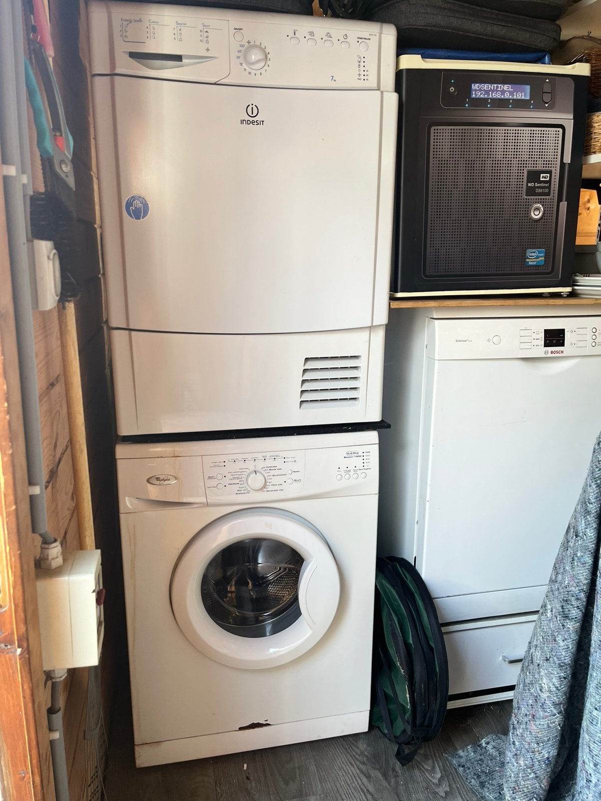 Droger + Wasmachine, Ophalen, 6 tot 8 kg, Gebruikt, 85 tot 90 cm