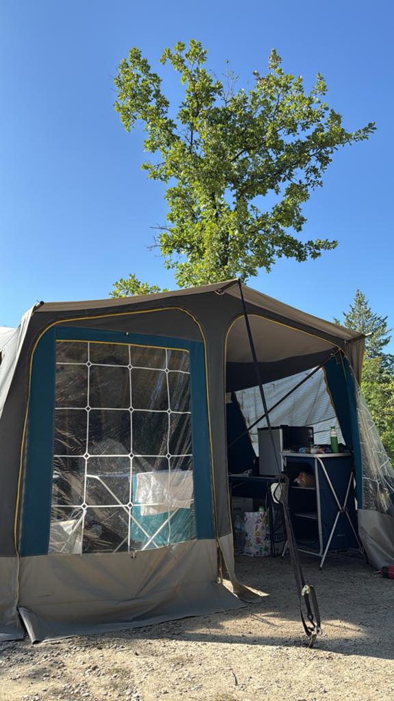 Vouwwagen Trigano Odyssee, Caravans en Kamperen, Vouwwagens, Trigano, tot en met 6, Grijs, Aanwezig, Ophalen
