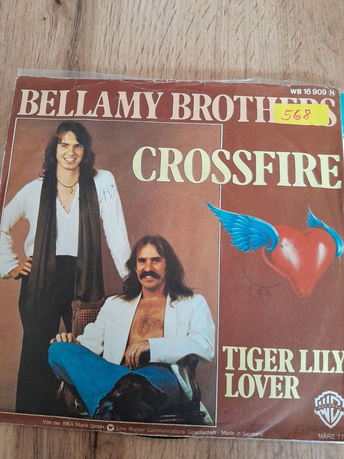 Bellamy brothers 7inch crossfire, Ophalen of Verzenden, Zo goed als nieuw, Pop