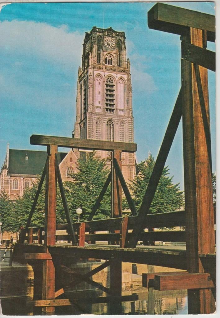 Rotterdam St. Laurenskerk Gotische stijl Info achterkant, Verzenden, 1960 tot 1980, Gelopen, Zuid-Holland