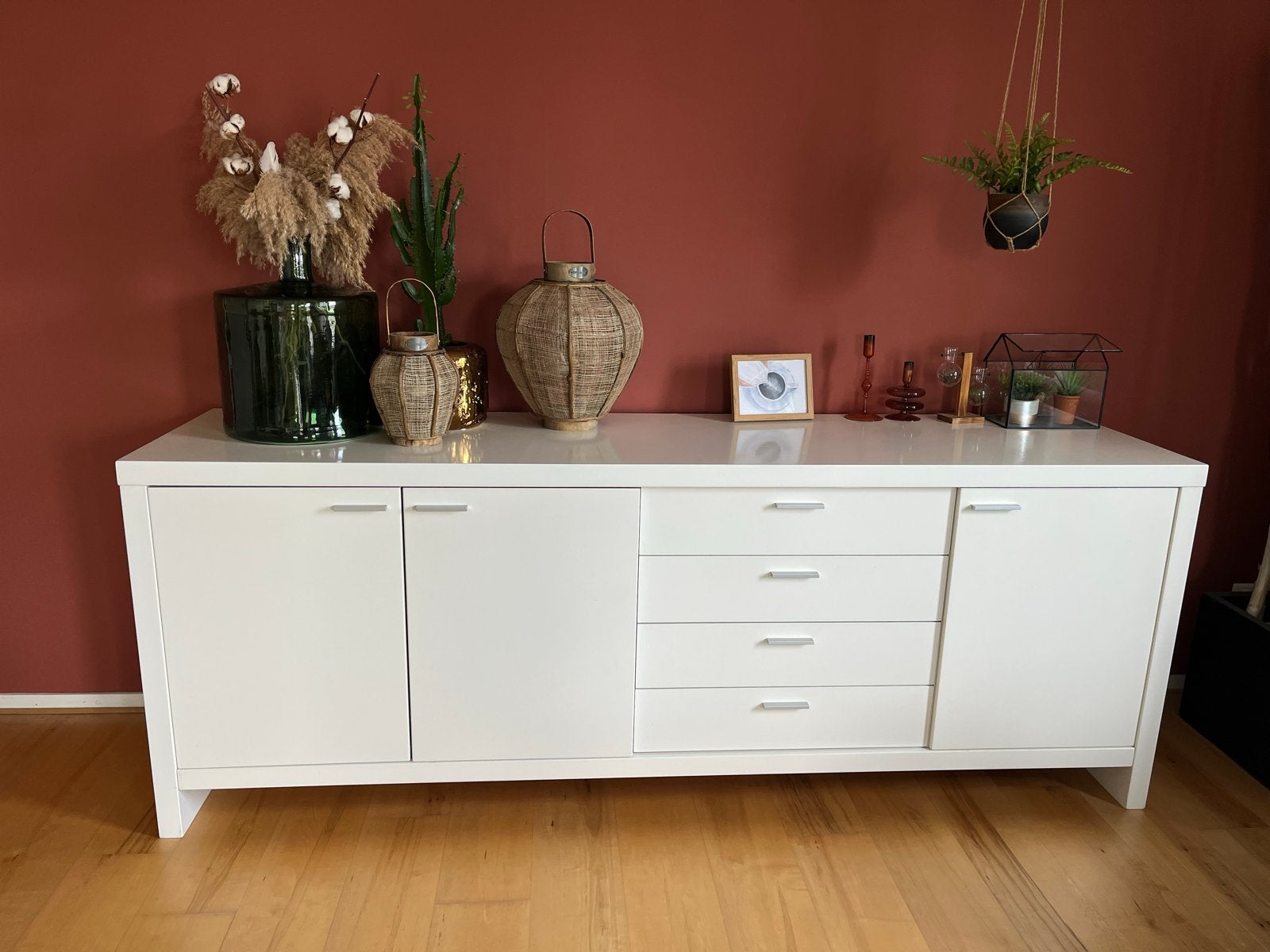 Mooi dressoir van hout, Huis en Inrichting, Kasten | Dressoirs, Gebruikt, 200 cm of meer, Ophalen, Teakhout