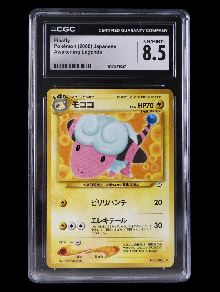 Pokémon Flaaffy #180 Japanese Awakening Legends 2000 CGC 8.5, Ophalen of Verzenden, Zo goed als nieuw, Losse kaart