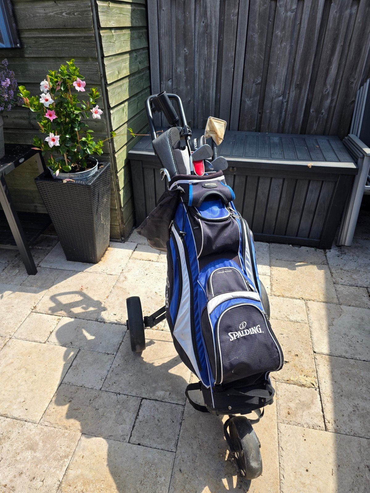 Complete (gebruikte) 9-delige golfset met trolley en extra's, Sport en Fitness, Golf, Ophalen