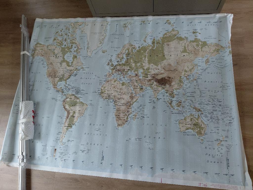 Wereldkaart, Ophalen, Meerkleurig, Decoratieobject, Zo goed als nieuw