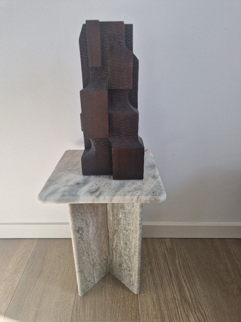 Marmeren bijzettafeltjes, Minder dan 55 cm, Vierkant, Zo goed als nieuw, Ophalen