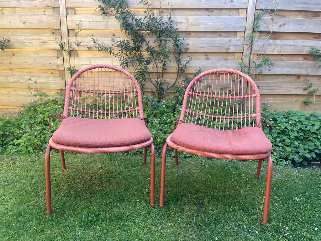 Tuin Fauteuil Indy Terracotta - Comfortabel & Stijlvol, Tuin en Terras, Tuinsets en Loungesets, Ophalen, Gebruikt, Wicker, Stoel