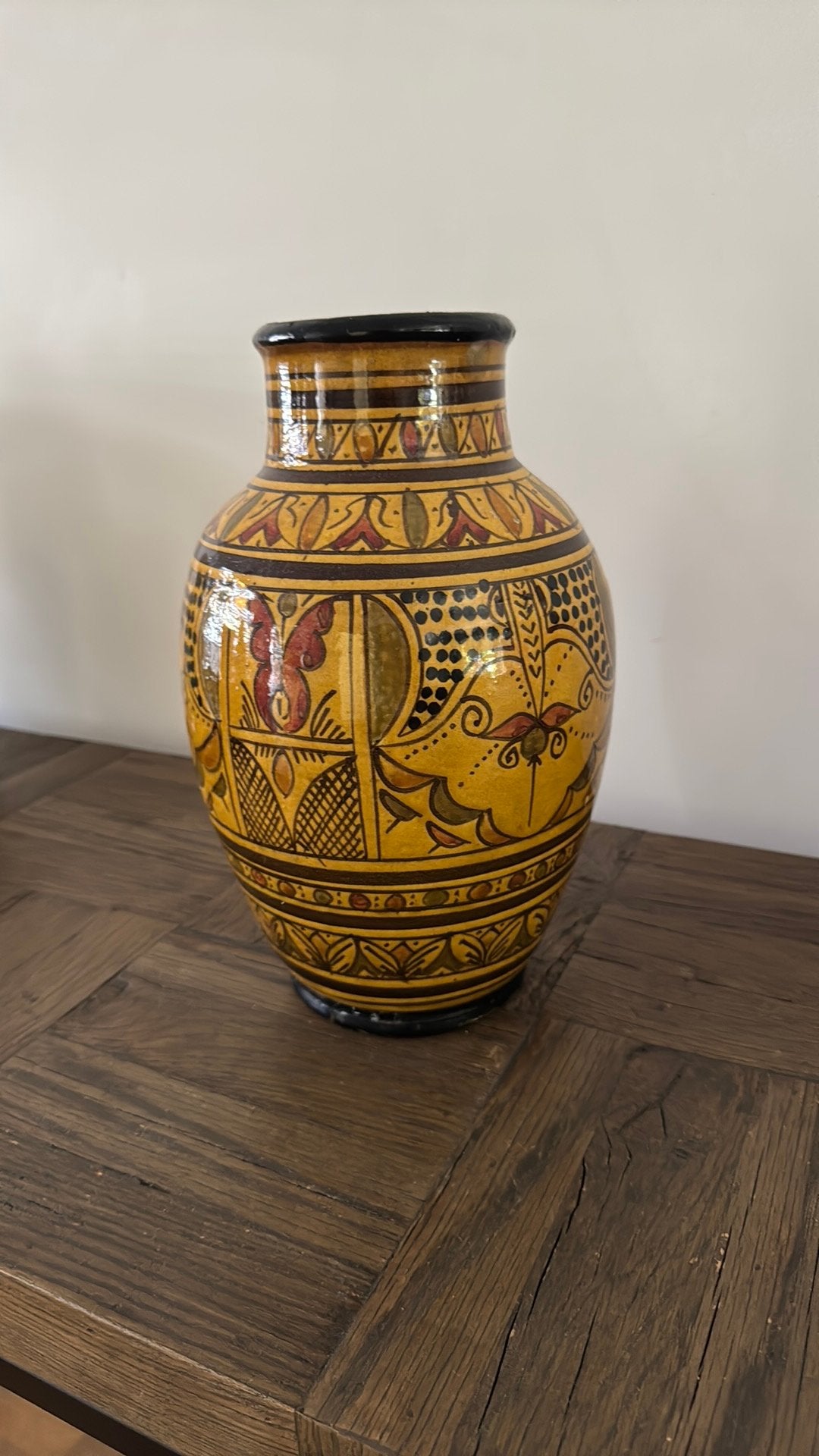 Vintage Marokkaanse Safi Vaas.Handbeschilderd Aardewerk, Ophalen