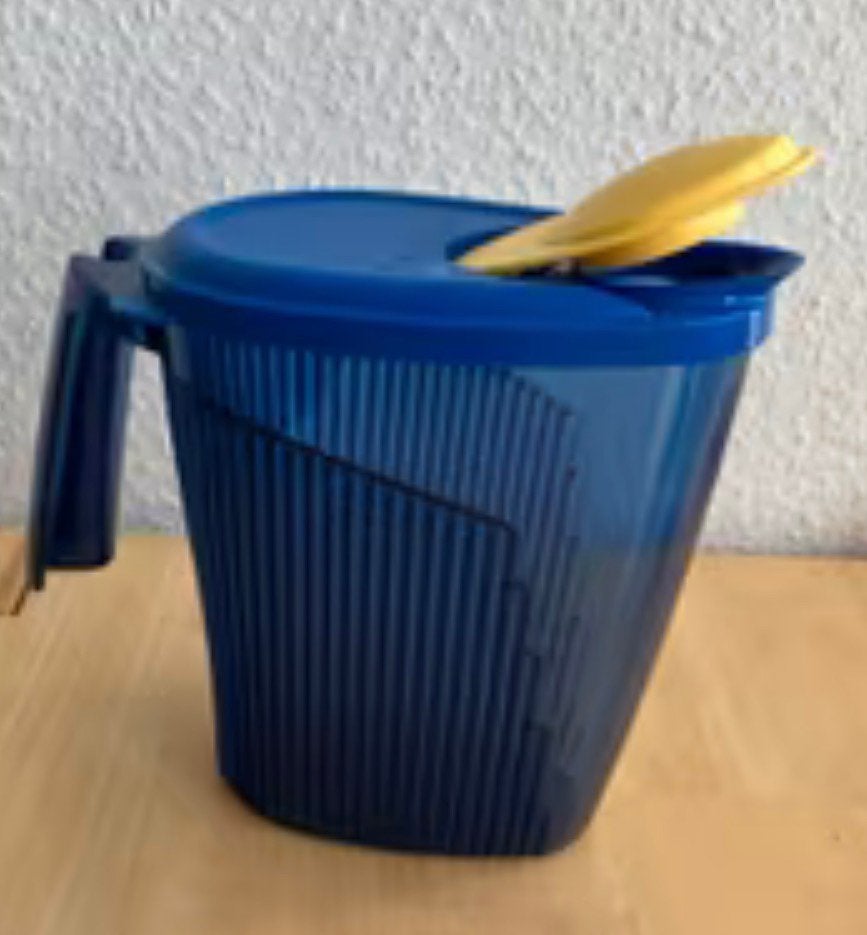 Tupperware magnetronkan microplus crystalplus Microwave kan, Blauw, Beker of Kan, Ophalen of Verzenden, Zo goed als nieuw