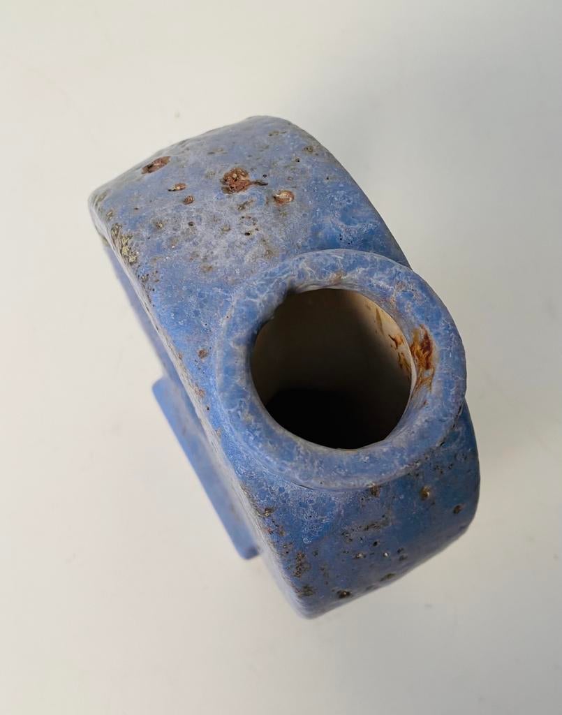 Afina Rijnsburg blauw keramiek sier-vaas , jaren 70, Ophalen of Verzenden, Huis en Inrichting