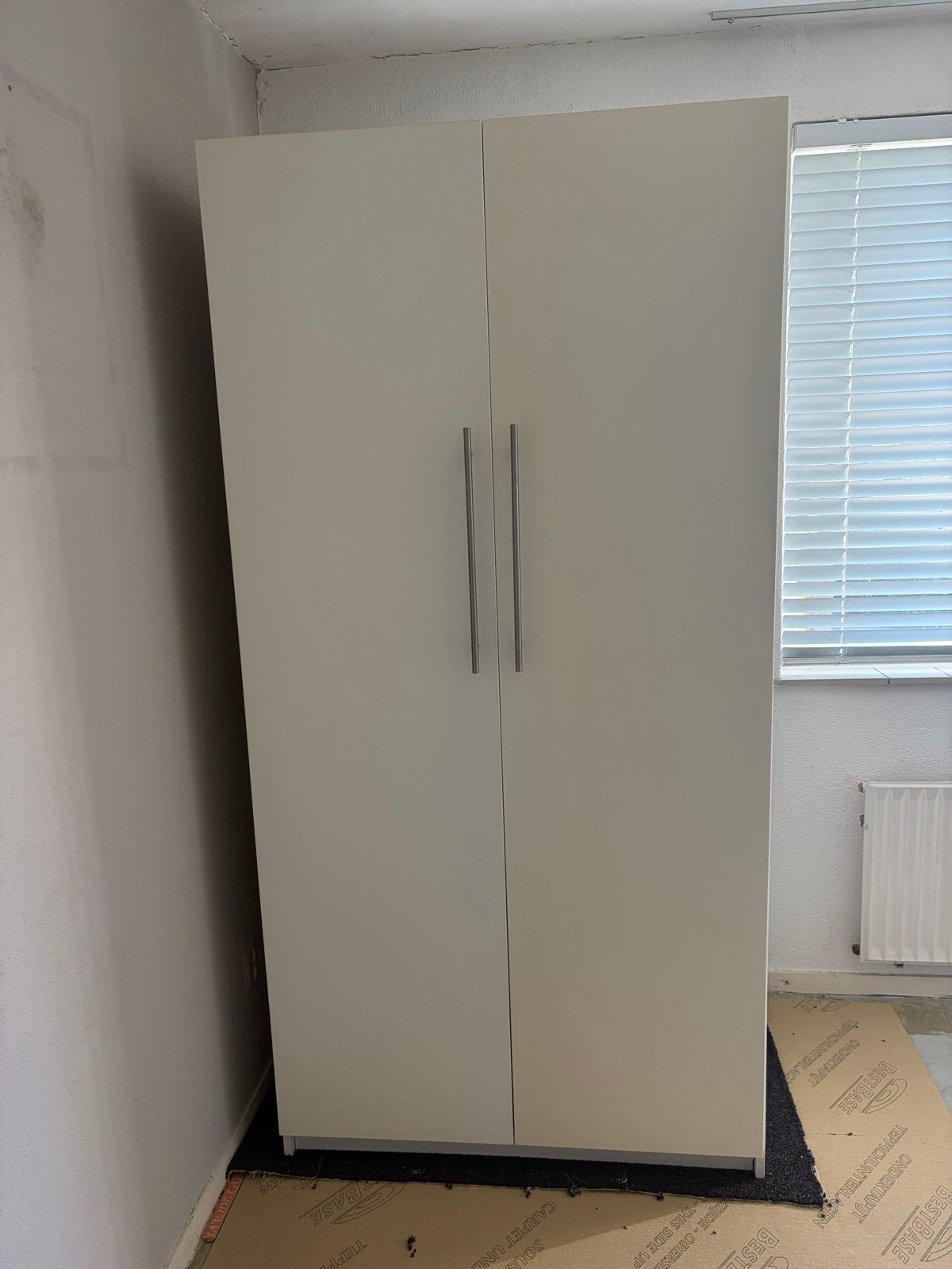 Pax kast met rvs handgrepen inclusief lades en hanggedeelte, Ophalen, Overige materialen, Gebruikt, 200 cm of meer