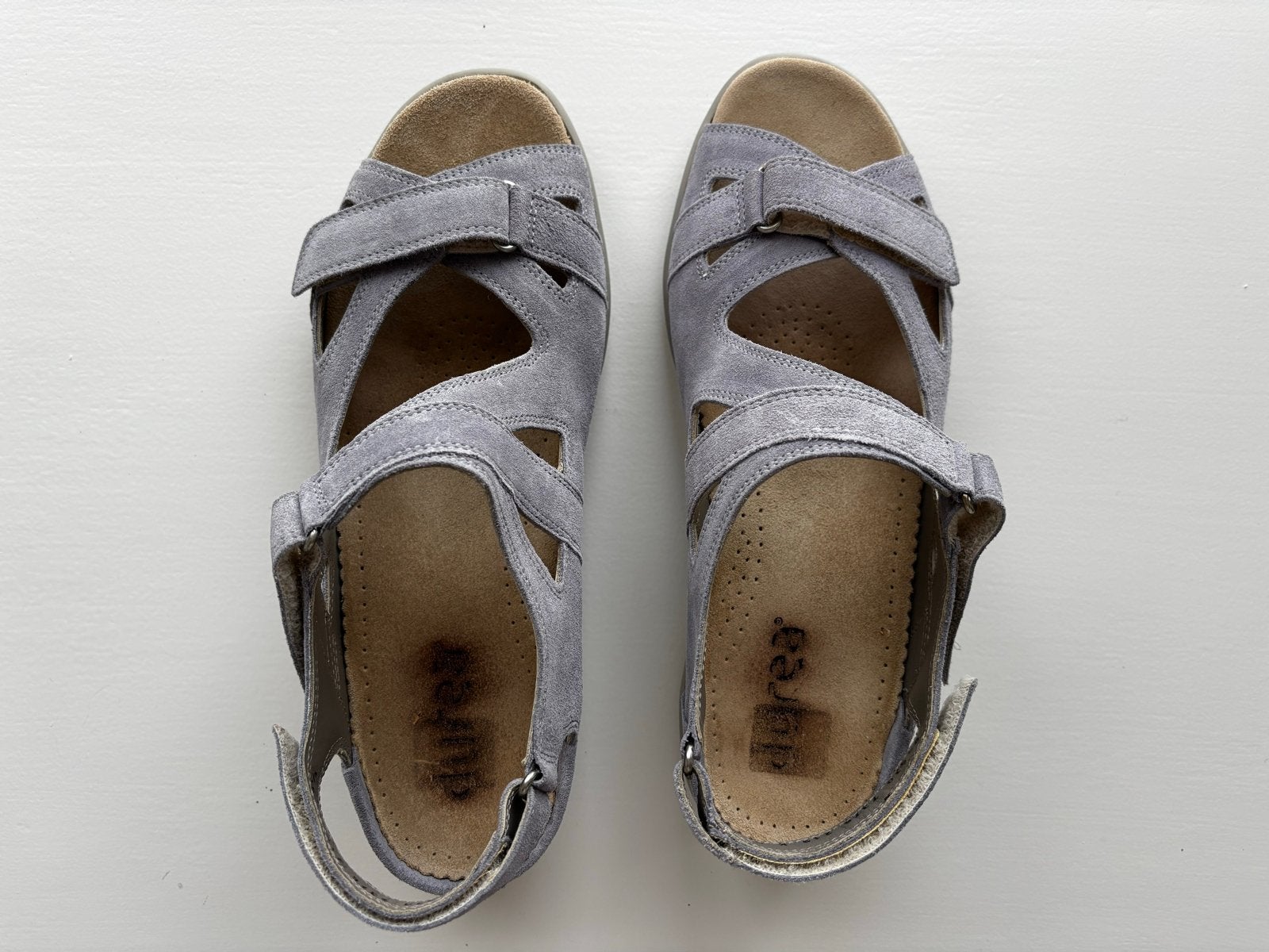 Koopje Durea Sandalen - Grijsblauw - Maat 6,5 K, Kleding | Dames, Schoenen, Verzenden, Gedragen, Grijs, Sandalen of Muiltjes