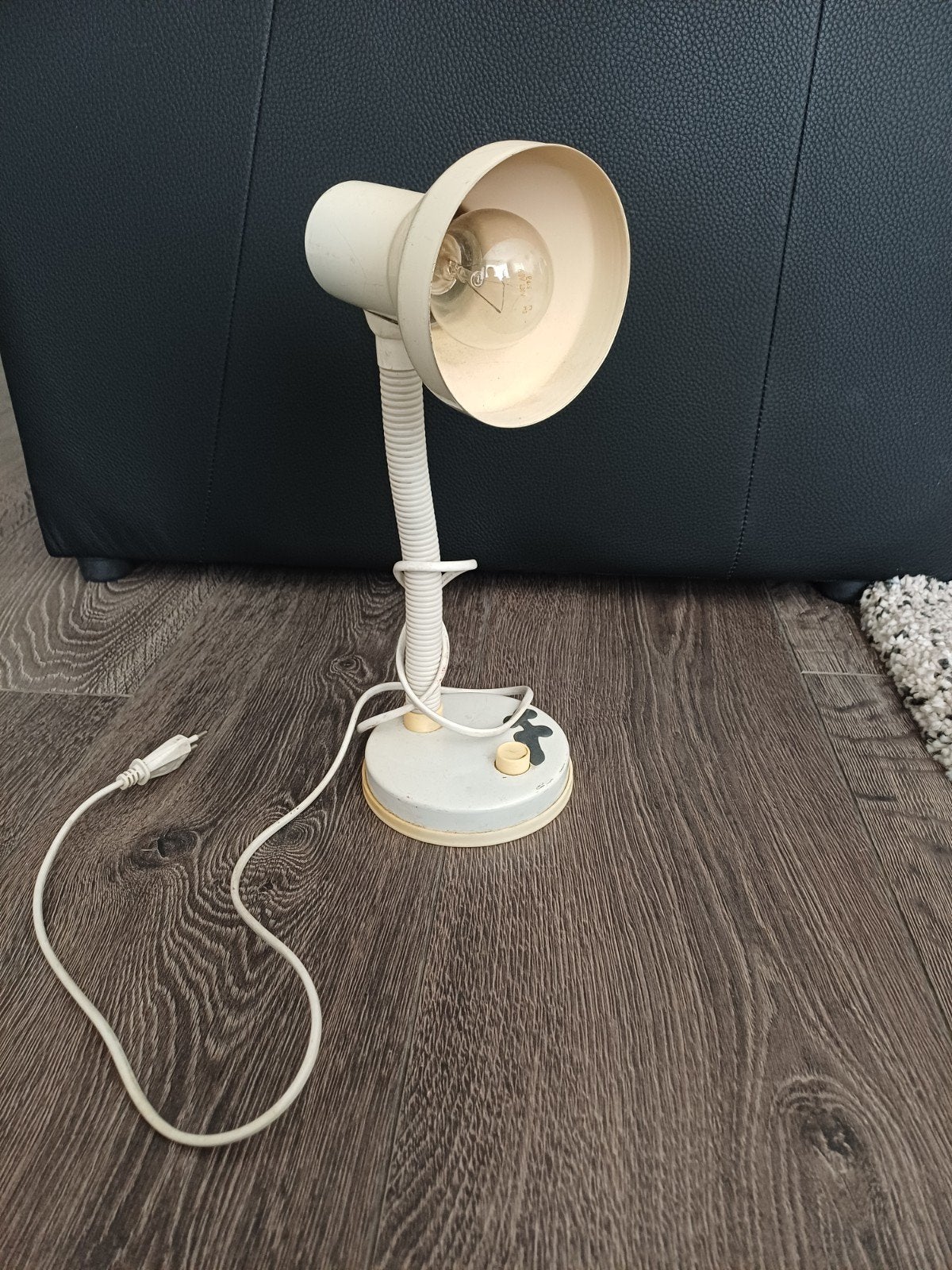 Vintage Bureaulamp Fischer Leuchten - Wit/Crème, Huis en Inrichting, Lampen | Tafellampen, Bureaulamp, Gebruikt, Overige merken